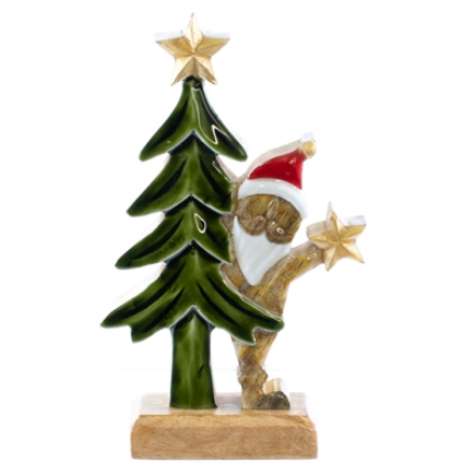 Wood Santa w/Tree
