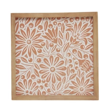 Carved Wood Daisies Art