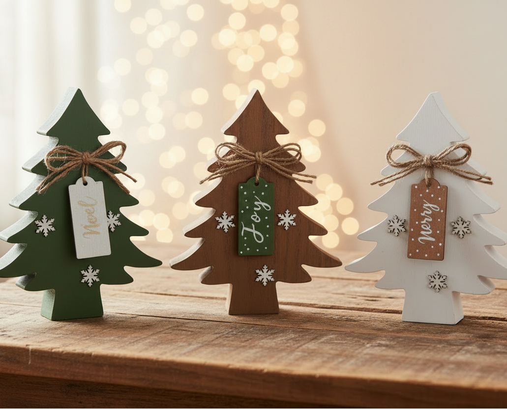 Wood Tree with Tag