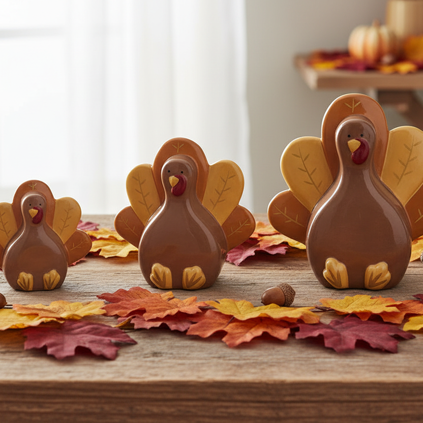 Ceramic Sitting Turkey