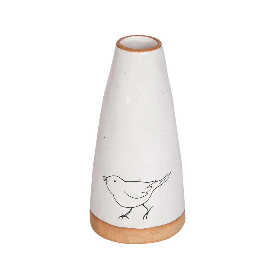 Sketched Bird Vase