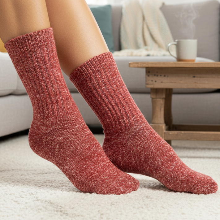 Marled Slub Crew Socks