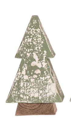 Distressed Green Wood Tree