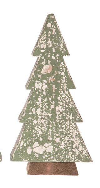 Distressed Green Wood Tree