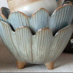 Glazed Blue Flower Bowl