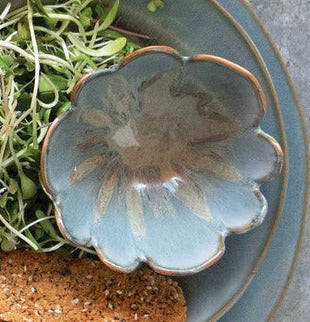 Glazed Blue Flower Bowl