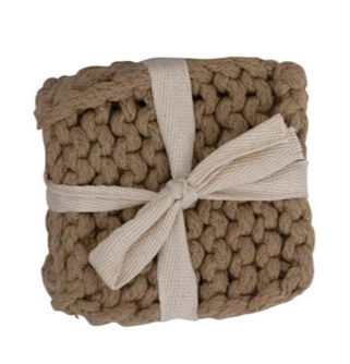 Sq Crochet Cotton Coaster S/4