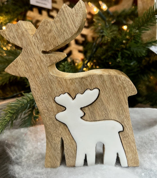 3D Wood Reindeer Decor