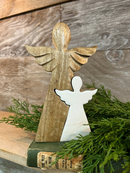 3D Wood Angel Decor
