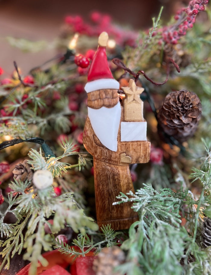 Carved Wood Santa