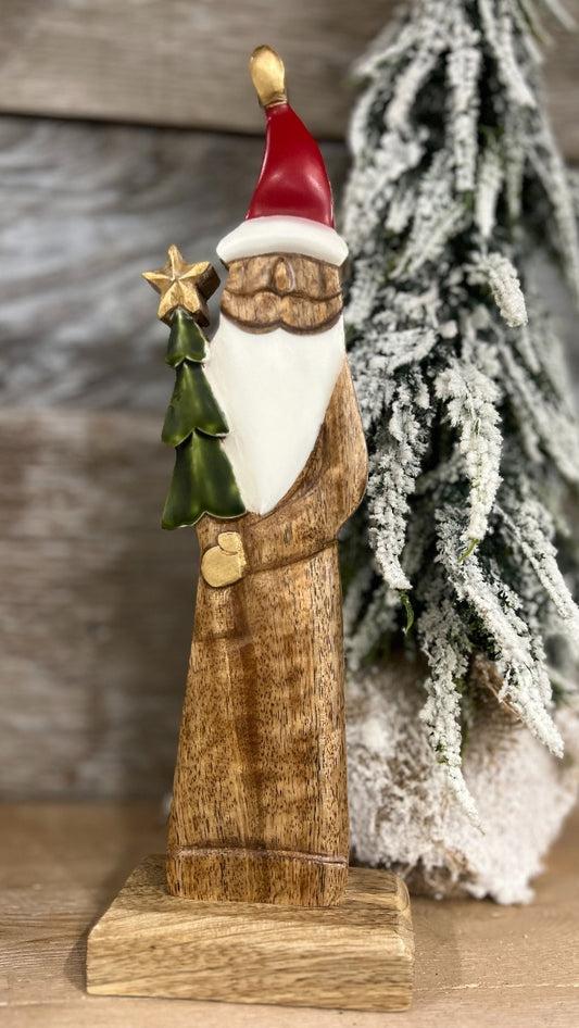 Carved Wood Santa
