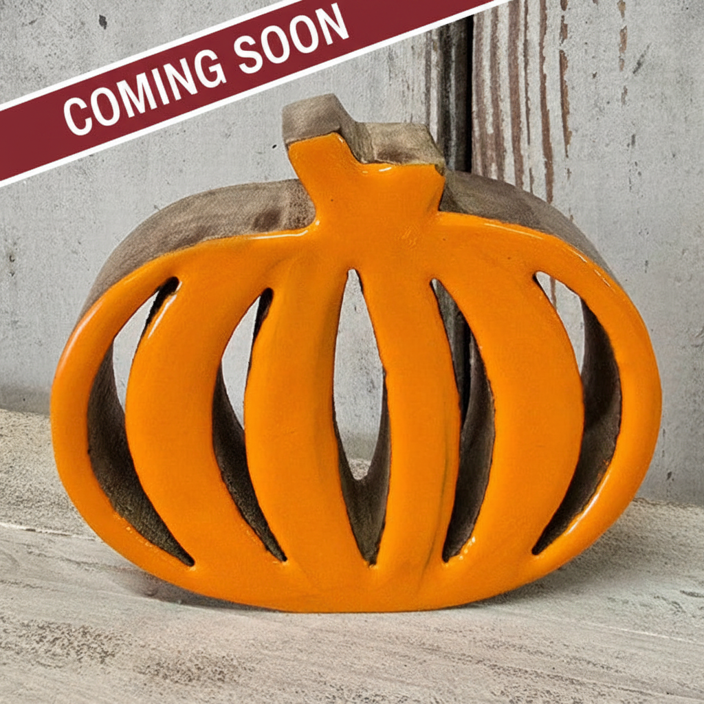 Orange Cutout Wood Pumpkin