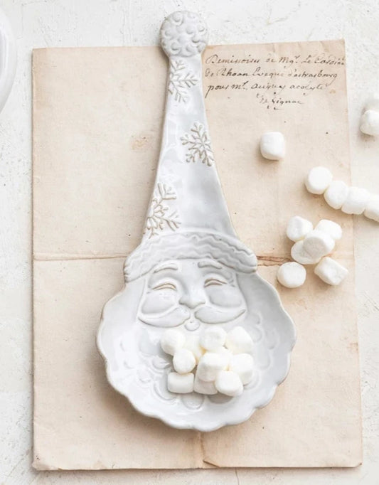 Stoneware Santa Spoon Rest